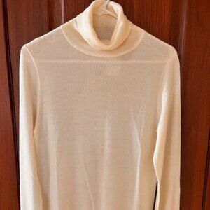 NEW J. Crew Women's Merino Wool Ivory Turtleneck Sweater Size Medium